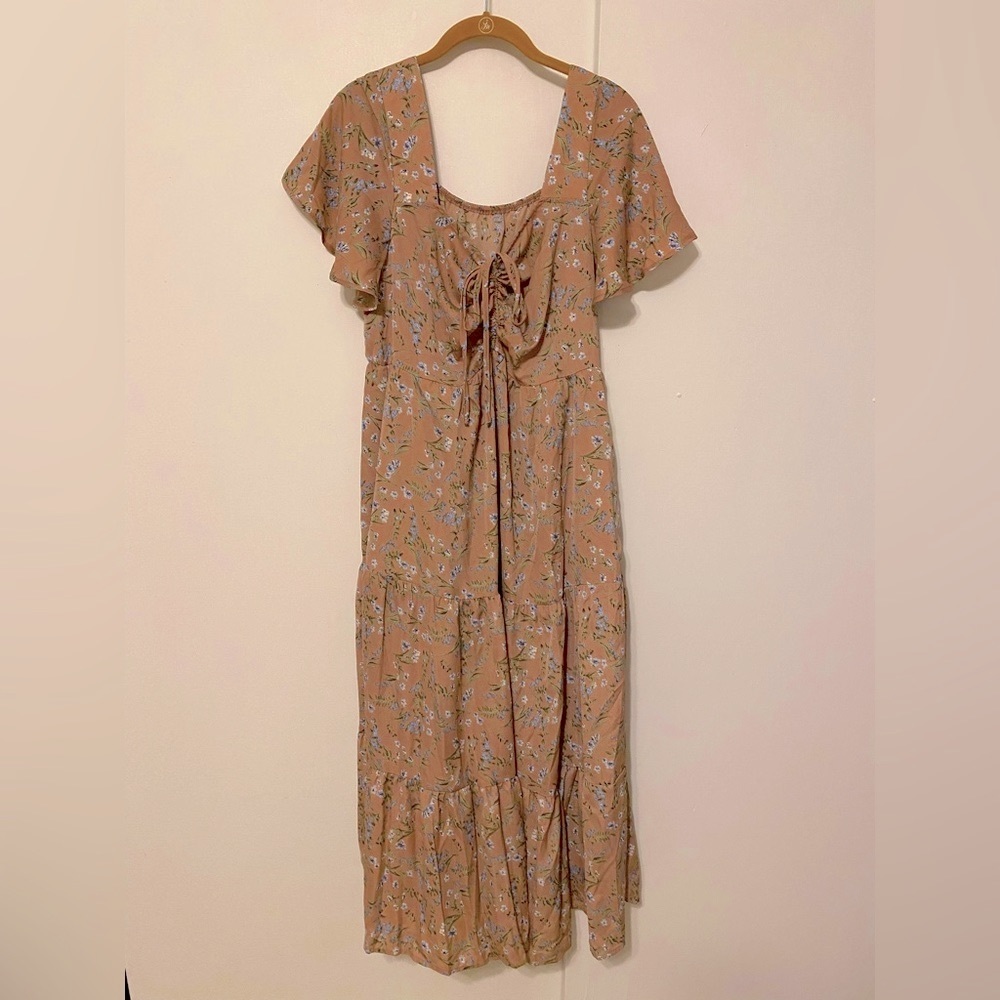 NWT Bloomchic Tiered Maxi Dress in Dusty Pink
